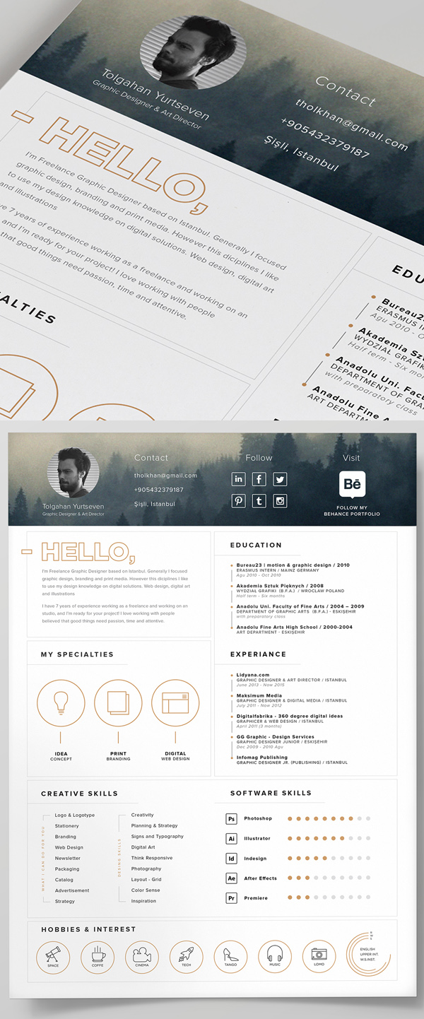 Free Resume Template and Icons (PSD)
