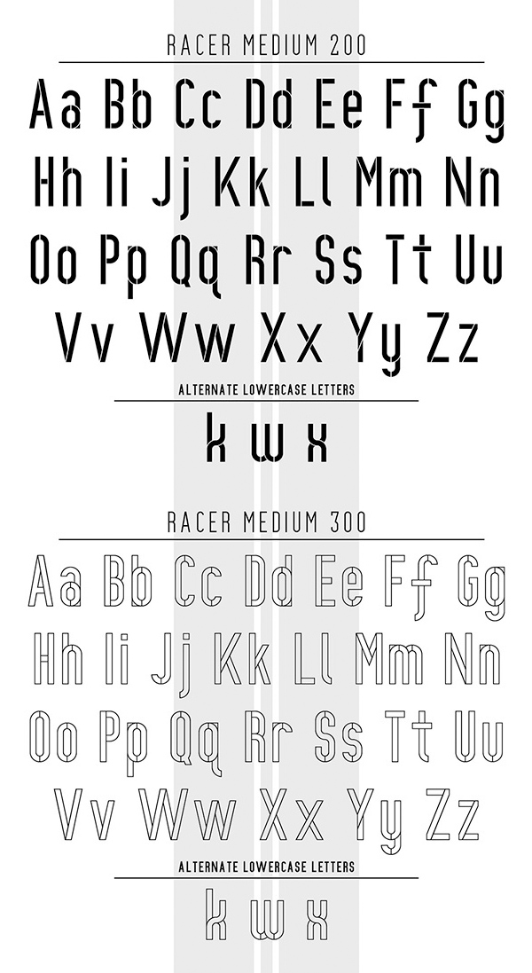 Racer Font Letters