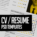 Post thumbnail of 15 Free Professional CV/Resume and Cover Letter PSD Templates