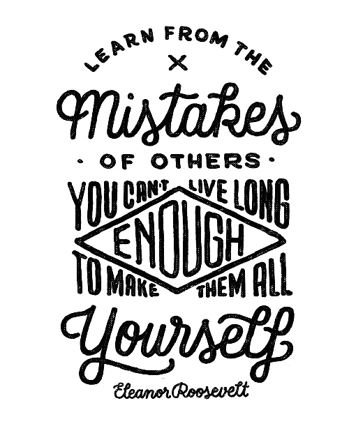 Learn from the Mistakes handwriting lettering