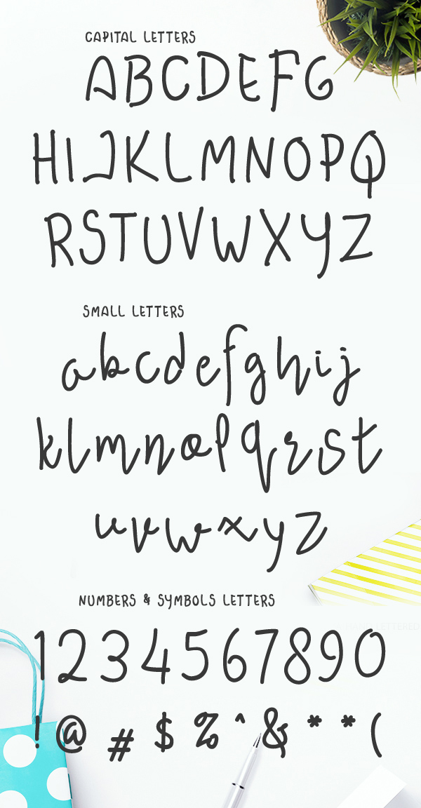 Awesome Darling Font Letters