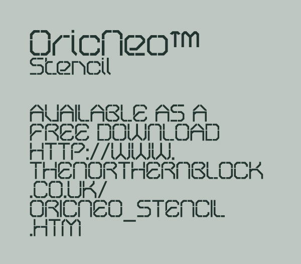 OricNeo Stencil Font - Free Download