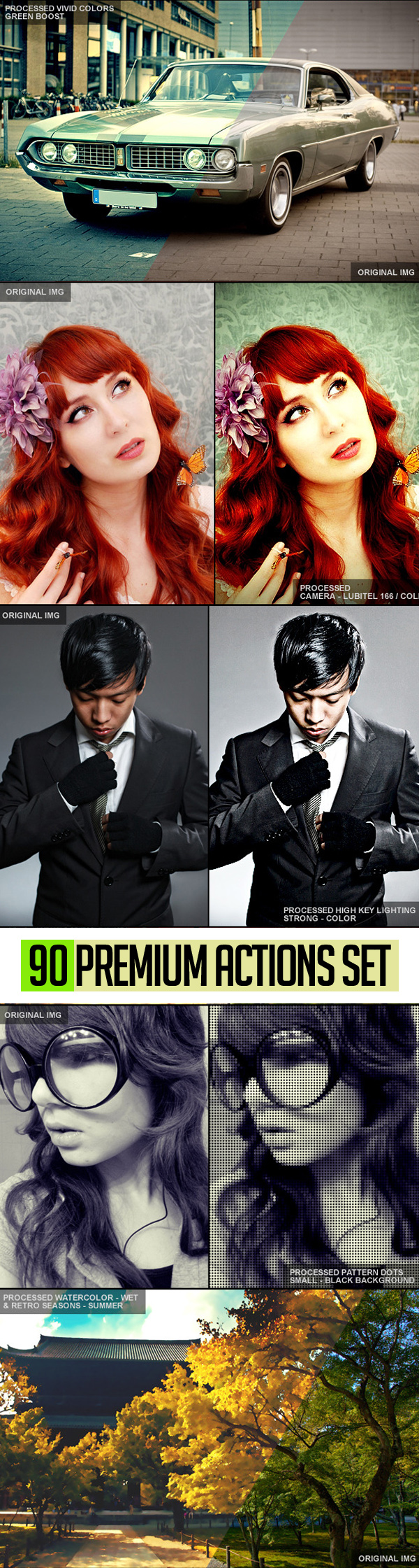 90 Premium Photoshop Actions Set