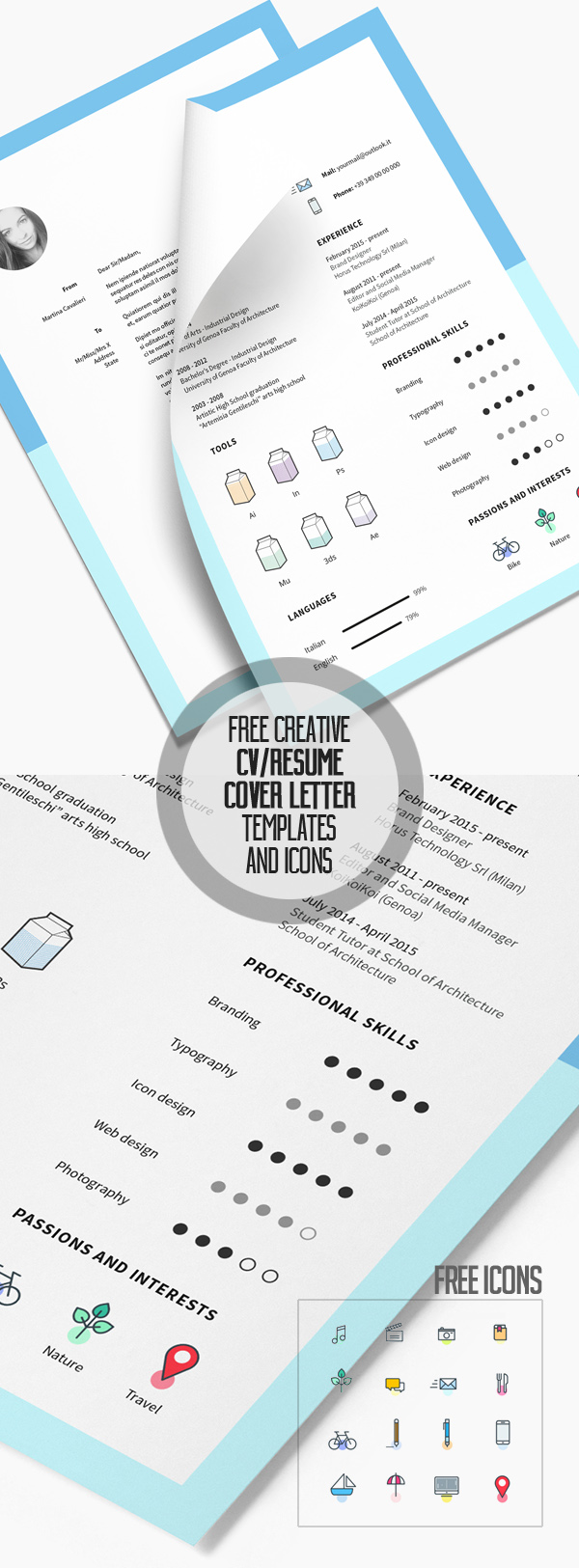 Free Creative CV PSD Template