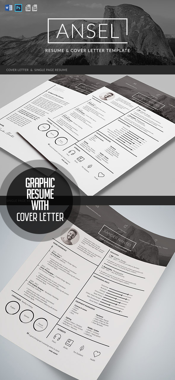 Ansel - Graphic Resume and Cover Letter Template