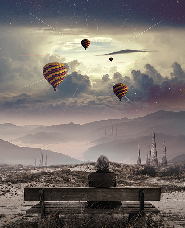 Create a Surreal Photo Manipulation of a Man Watching a Magical Sky