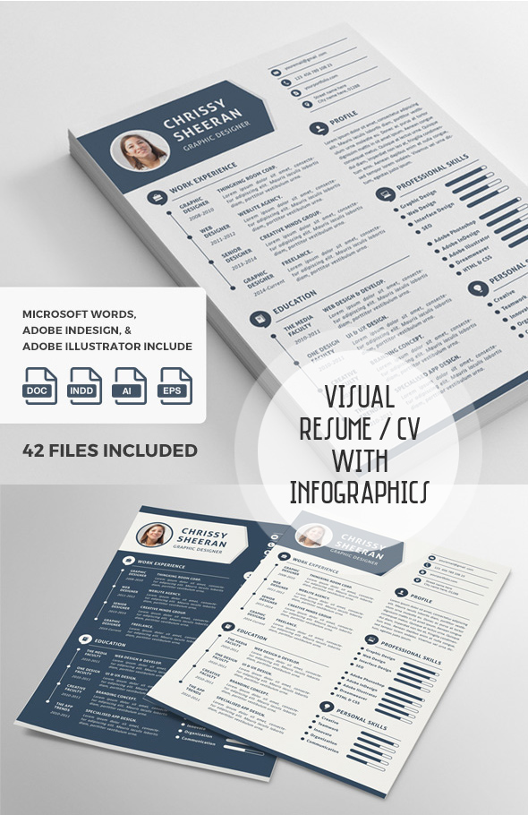 Visual Resume / CV With Graphics and Infographics