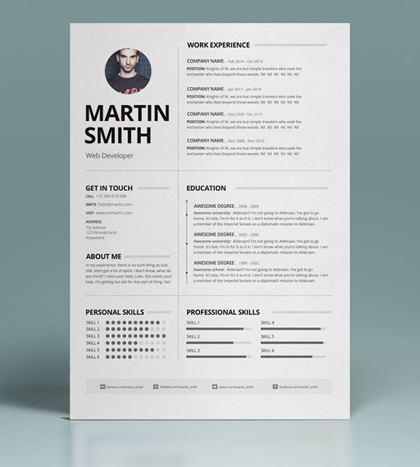 3 in 1 Resume, Cover Letter, Business Card