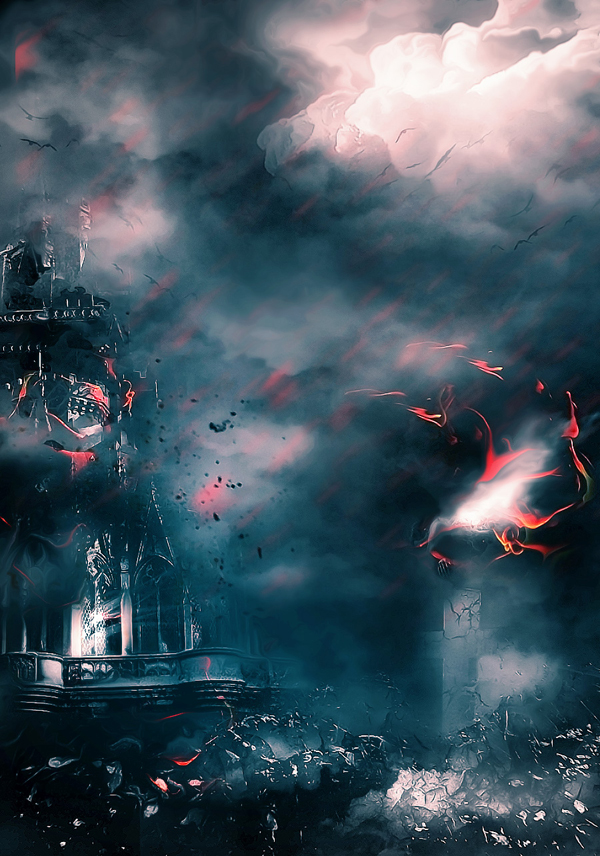 Create Castle Under Siege From Dark Force Scene In Photoshop