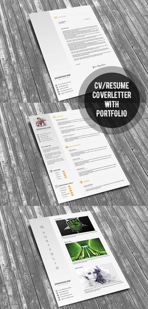 Resume CV Template with Cover Letter