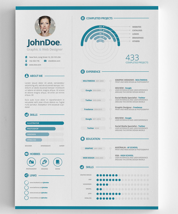 3-Piece Clean Infographic Resume