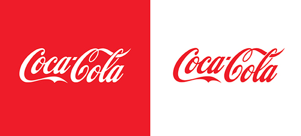 This is best exhibited by Coca-Cola logo, in color red