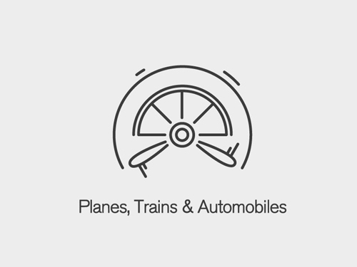 Planes, Trains & Automobiles Logo by Chris Redshaw