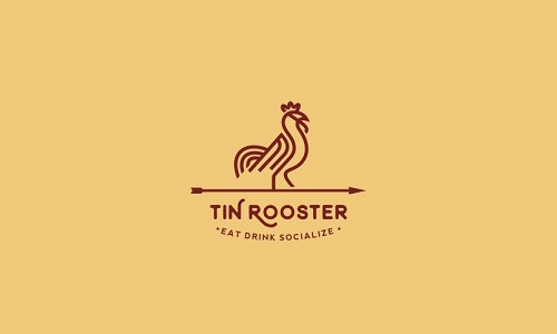 Tin Rooster Line Art Logo by Stefan Ivankovic