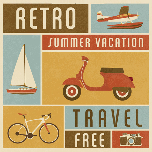 Free Retro Summer Travel Vector Poster