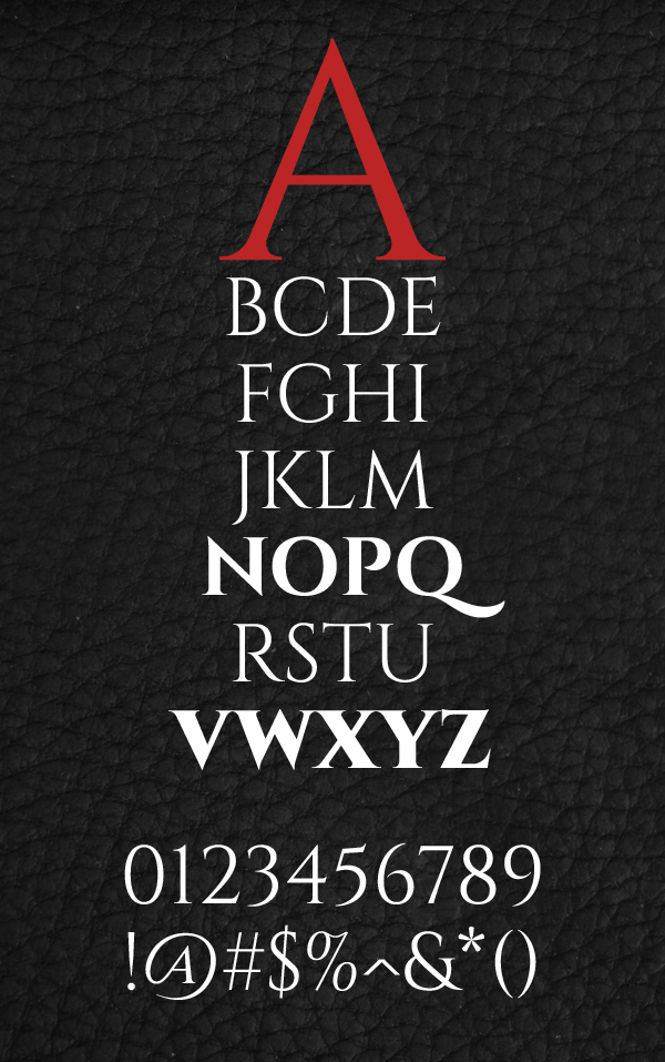 Cinzel Font Letters and Numbers