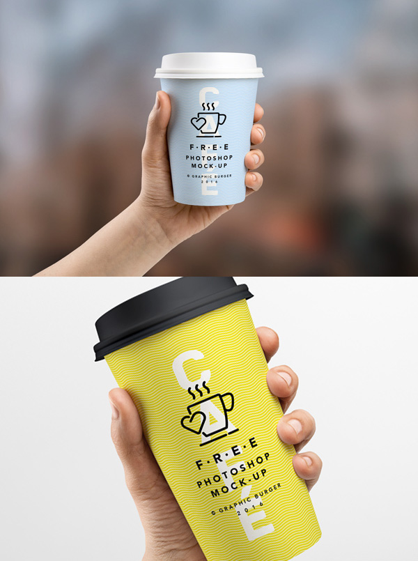 Coffee Cup In Hand MockUp Free PSD