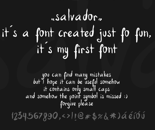Salvador fonts and letters