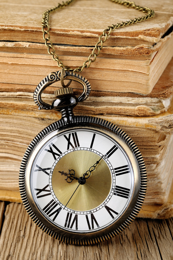 Antique Watch and Books Abstract Photo