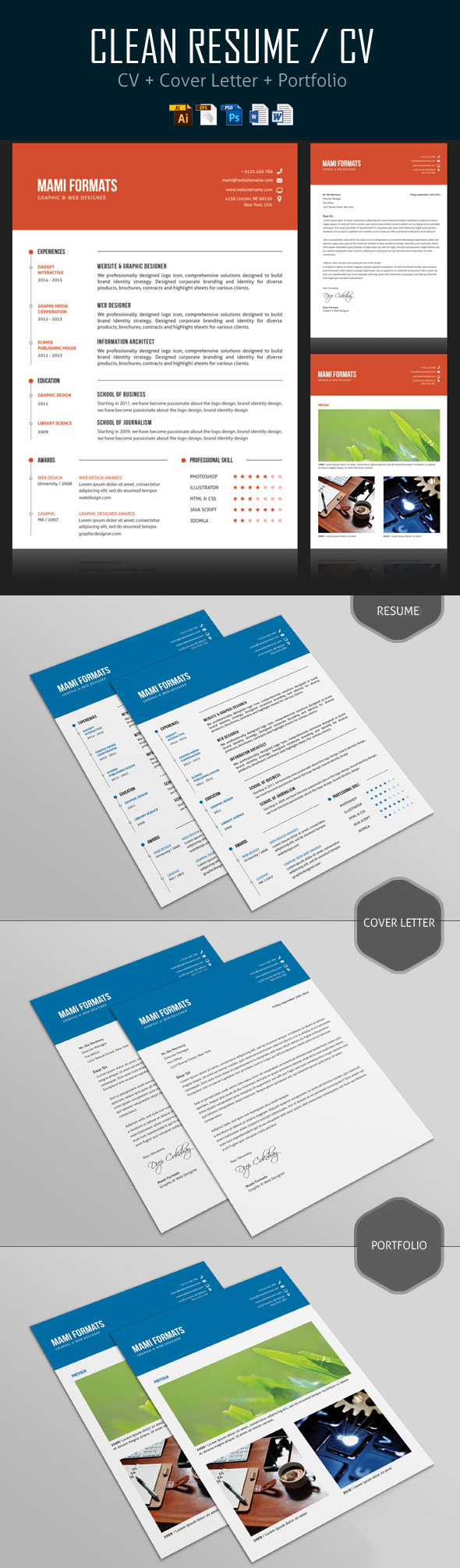 Simple CV/Resume & Cover Letter Design
