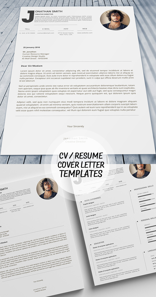 Premium Cv Design Template & Cover Letter