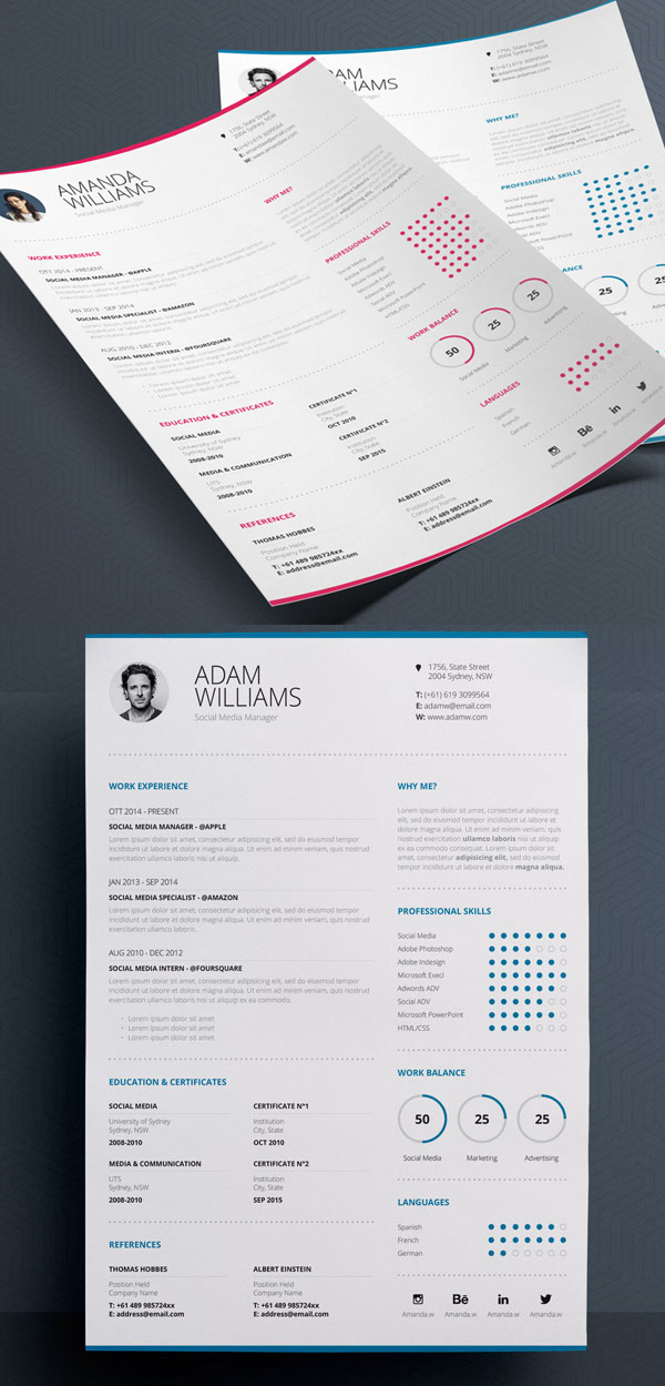 Clean Resume 7 – Word & Indesign Template