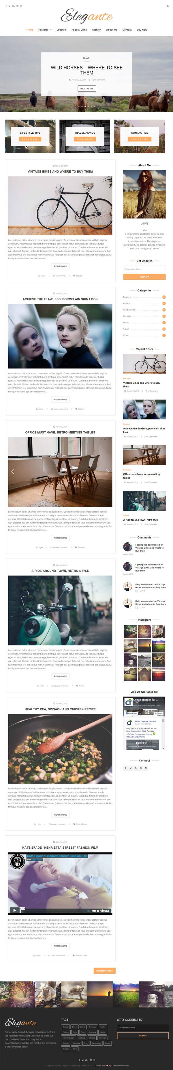 Elegante - Clean & Elegant WordPress Blog Theme