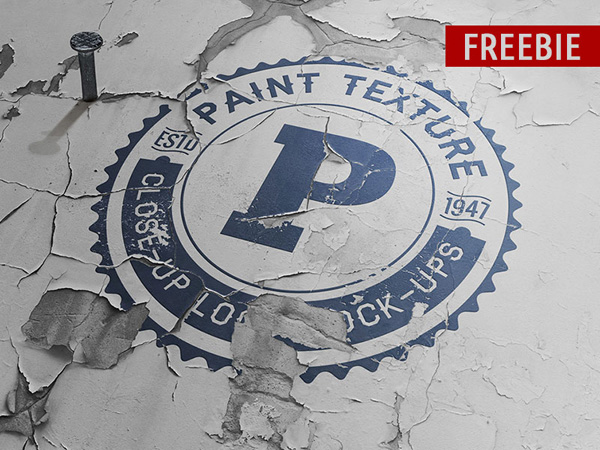 Free Old Paint Close-up PSD Logo Mock-up Template