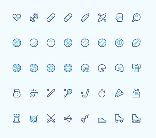 Free Vector Sport Icons (40 Icons)
