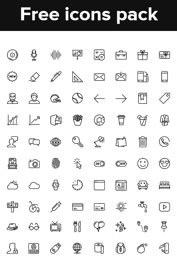 Free Icons Pack (100 Icons)