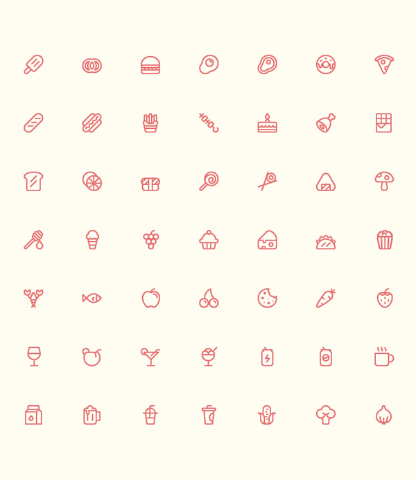 Free Vector Food Icons (56 Icons)