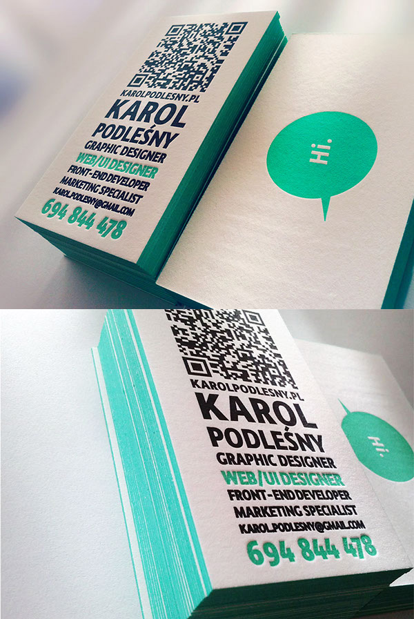 Letterpress Business Card with Printed Edges