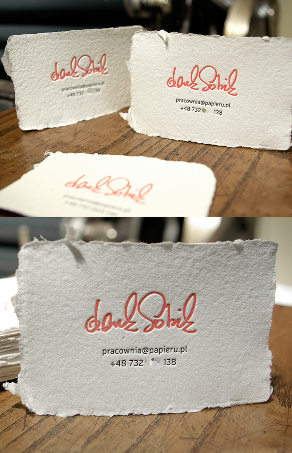 Letterpress Handcrafted Paper Business Card