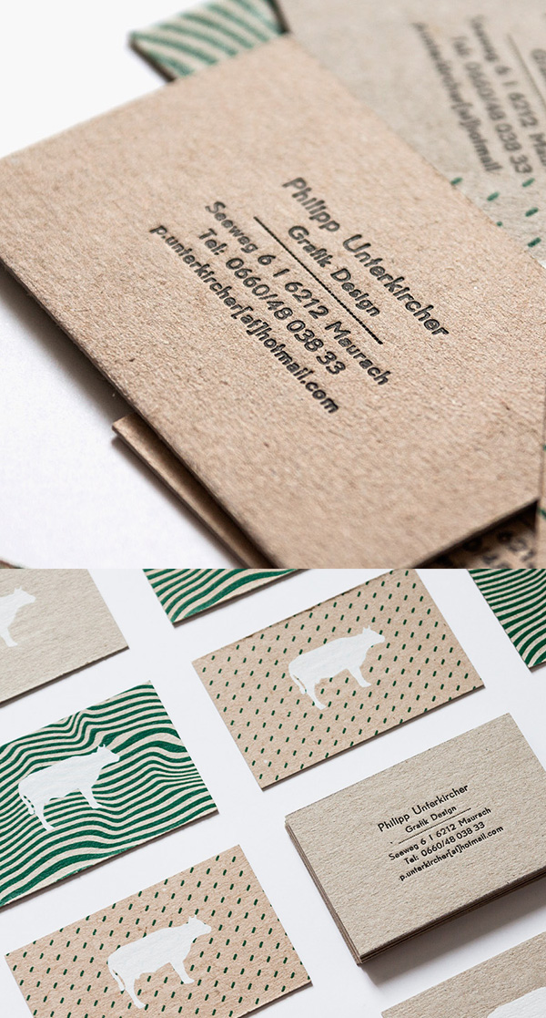 Silkscreen and Letterpress Printed Business Cards