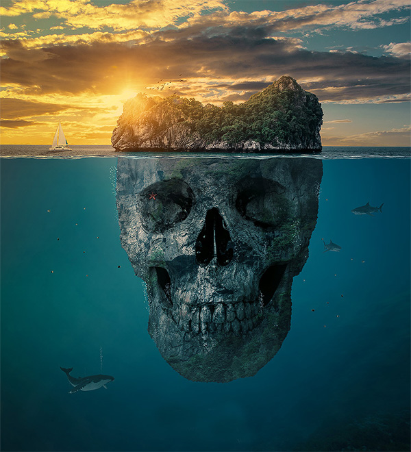 Create a Mysterious Skull Island in Photoshop CC