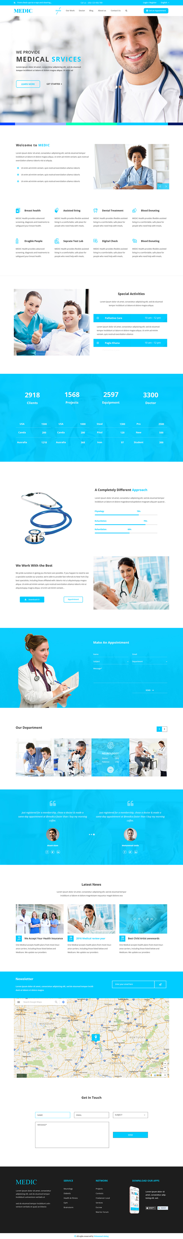 Free Medical Website Template PSD