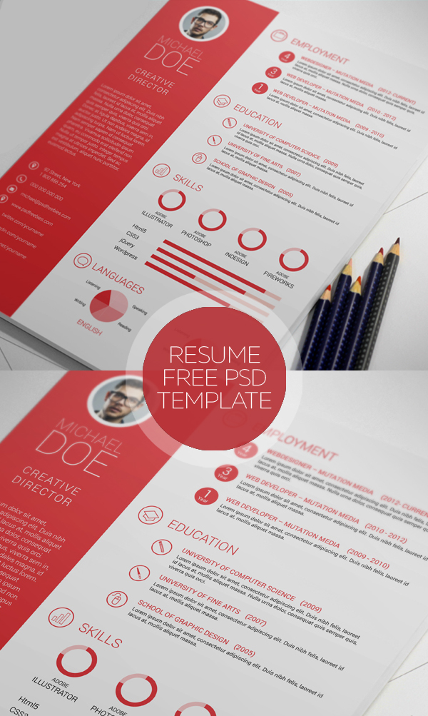 Clean And Professional Resume Free Psd