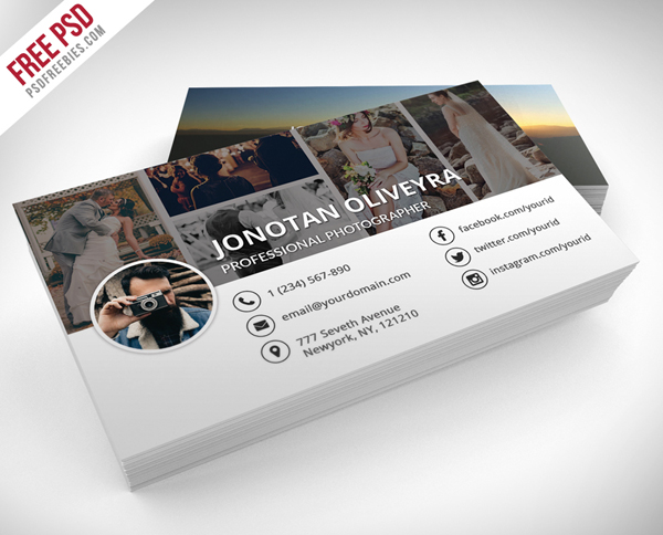 Free Professional Photographer Business Card PSD Template