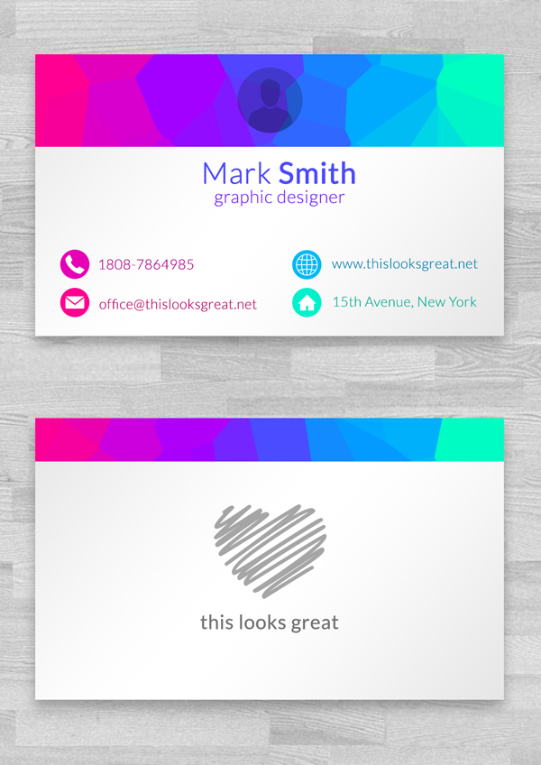Free Colored Business Cards Template