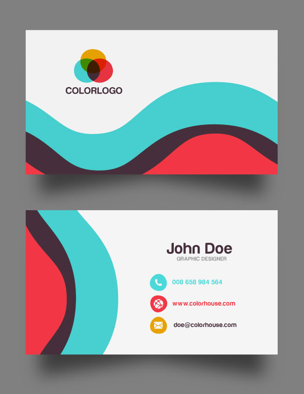 Flat Business Card Template (Free Download)