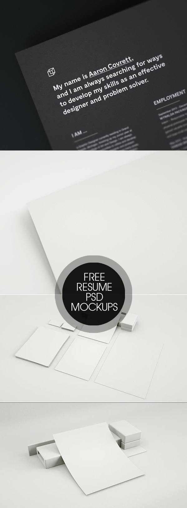 Free Resume Close-up Mockup PSD Template