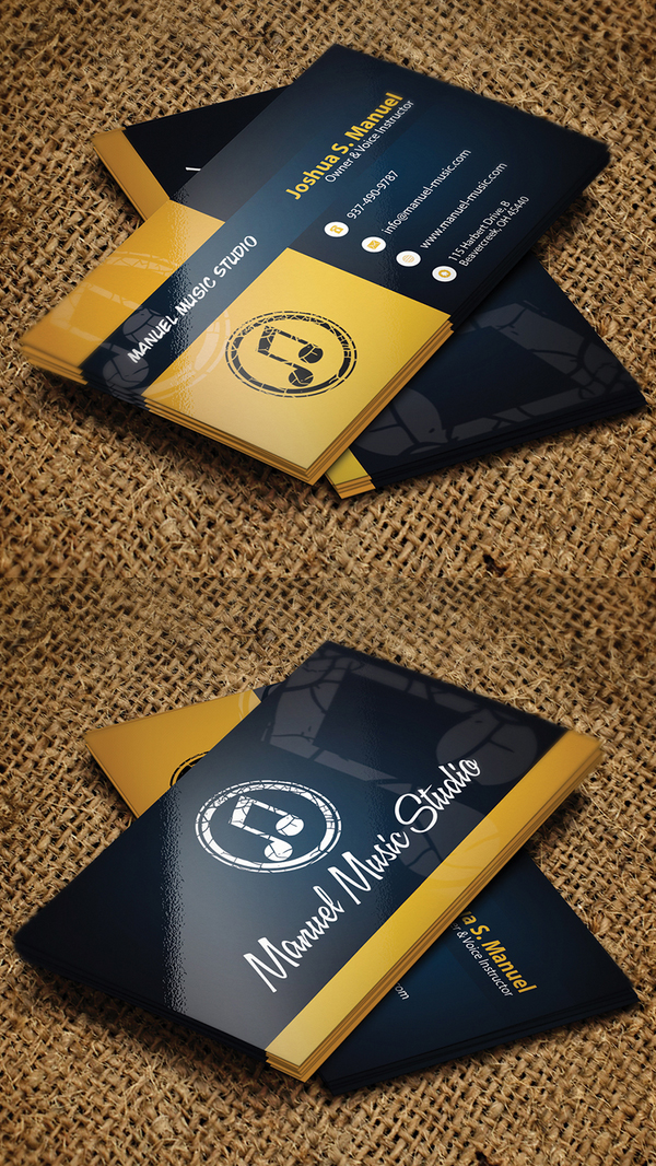 Free Music Business Card PSD Template