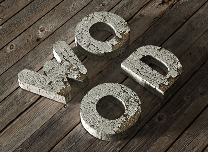 How to Create a 3D Chipped, Painted Wood Text Effect in Adobe Photoshop