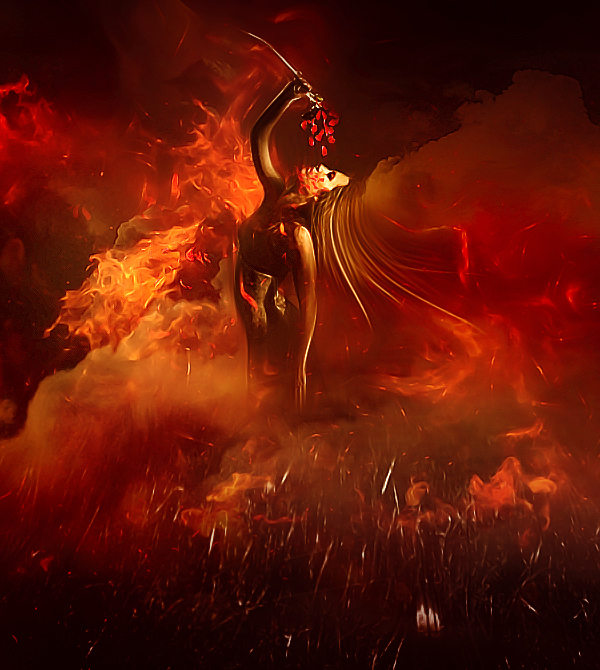Create Lady On Fire Scene with Photo Manipulation In Photoshop tutorial