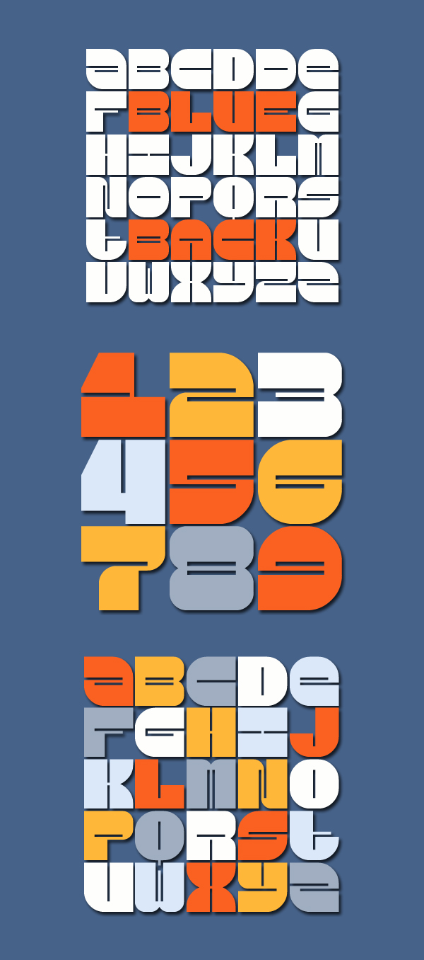 Blueback fonts and letters
