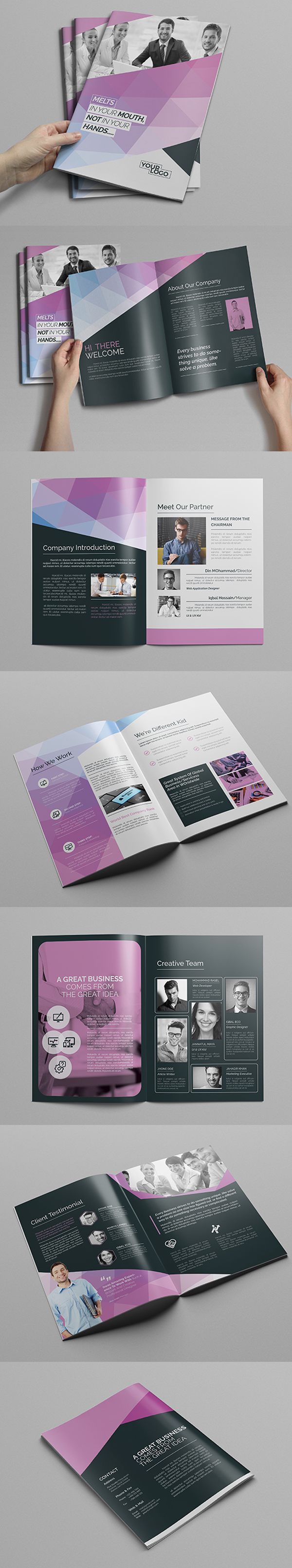 A4 Abstract Brochure Design Template