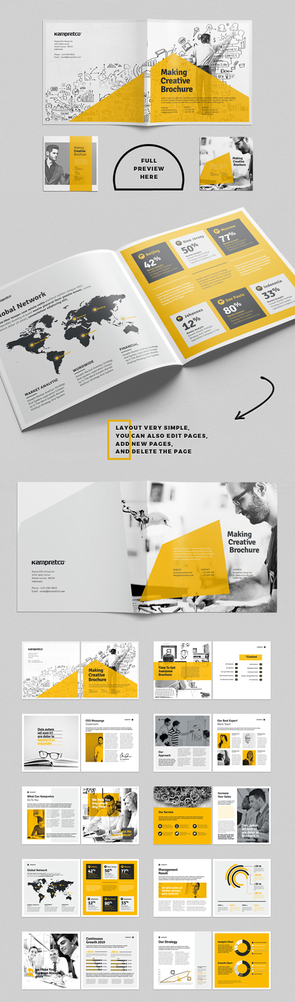 26 Pages Corporate Square Brochure Design