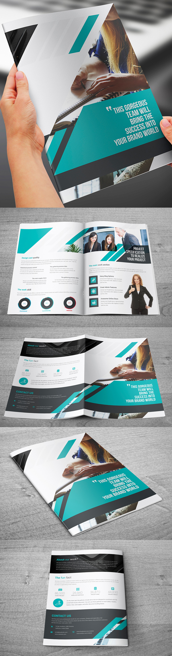 Bi-Fold A4 Corporate Brochure Template
