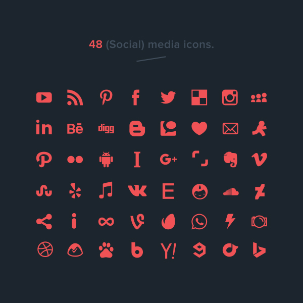 Free Vector Social Media Icons (48 Icons)
