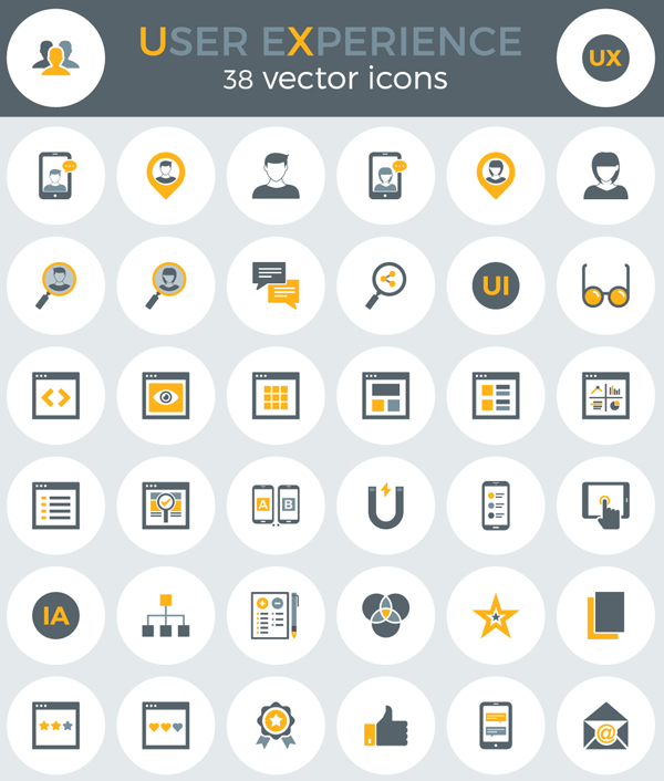 Free User Experience Icons (EPS, AI, PNG, SVG) (38 Icons)